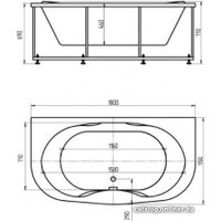 Ванна Aquatek Мелисса 180x95 (с каркасом и экраном)