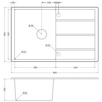 Кухонная мойка Emar EMQ-1800.Q (барит)