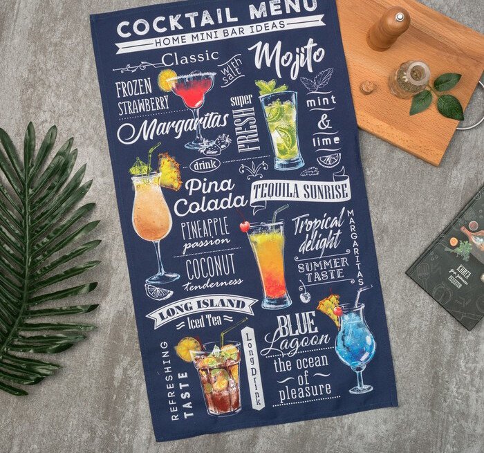 

Полотенце Этель Cocktail menu 4136495 (синий)