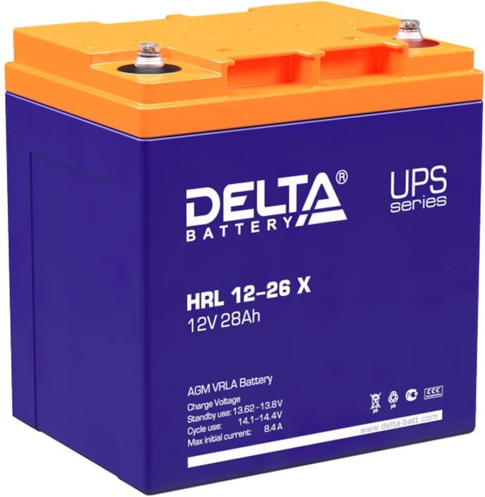 

Аккумулятор для ИБП Delta HRL 12-26 X (12В/28 А·ч)