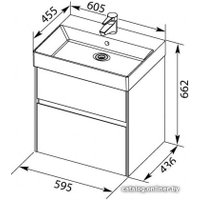  Aquanet Тумба Бруклин 60 00212596 с умывальником Slim Synergy (белый)