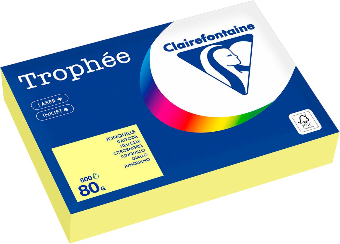 

Офисная бумага Clairefontaine А4 80г/м2 1778PC (500л, пастельный лимонно-желтый)
