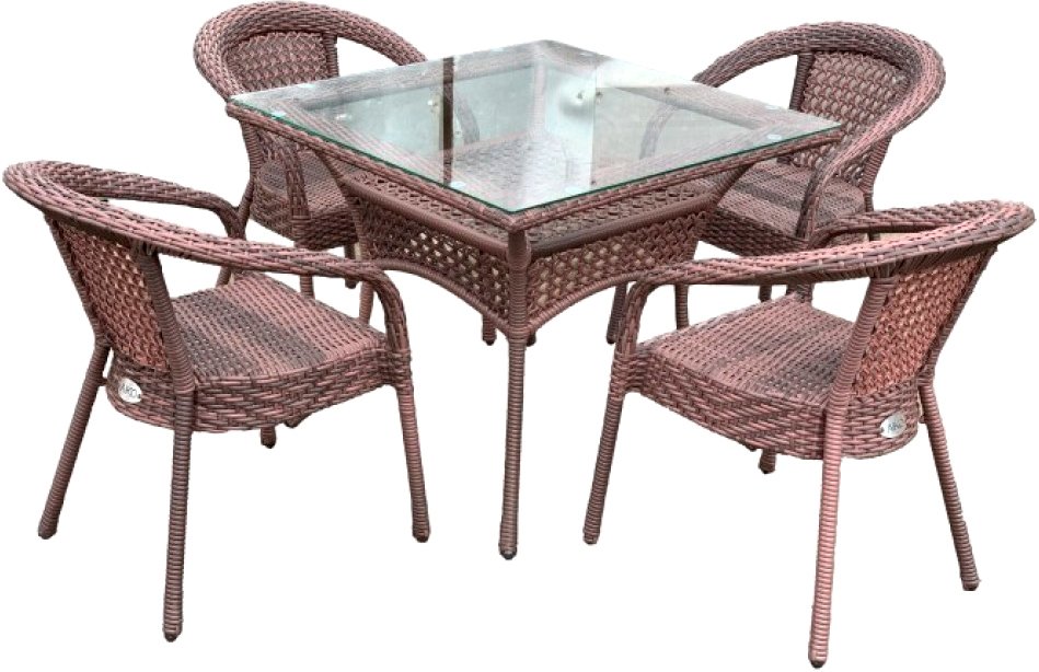 

Обеденная группа Aiko Rattan Deco 4 (шоколад)