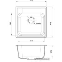 Кухонная мойка GranFest QUARZ GF-Z48 (черный)