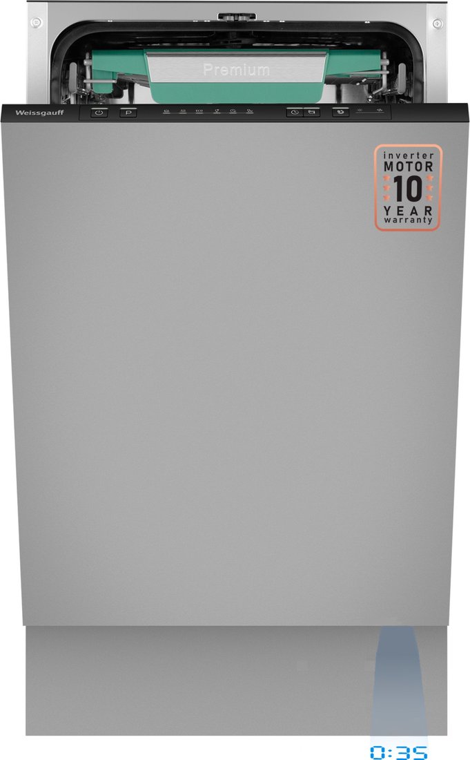 

Встраиваемая посудомоечная машина Weissgauff BDW 4536 D Inverter Autoopen Timer Floor