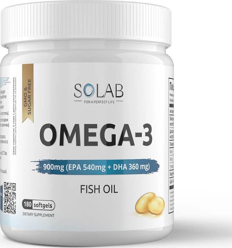 

БАД Solab Omega-3 900 мг (180 капсул)