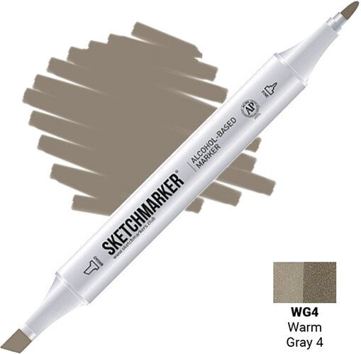 

Маркер художественный Sketchmarker Двусторонний WG4 SM-WG4 (серый теплый №4)