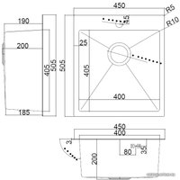 Кухонная мойка ARFEKA AF 450*505 Satin