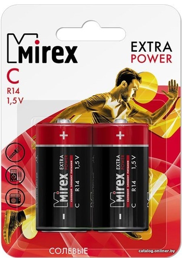 Батарейка Mirex Extra Power C 2 шт 23702-ER14-E2