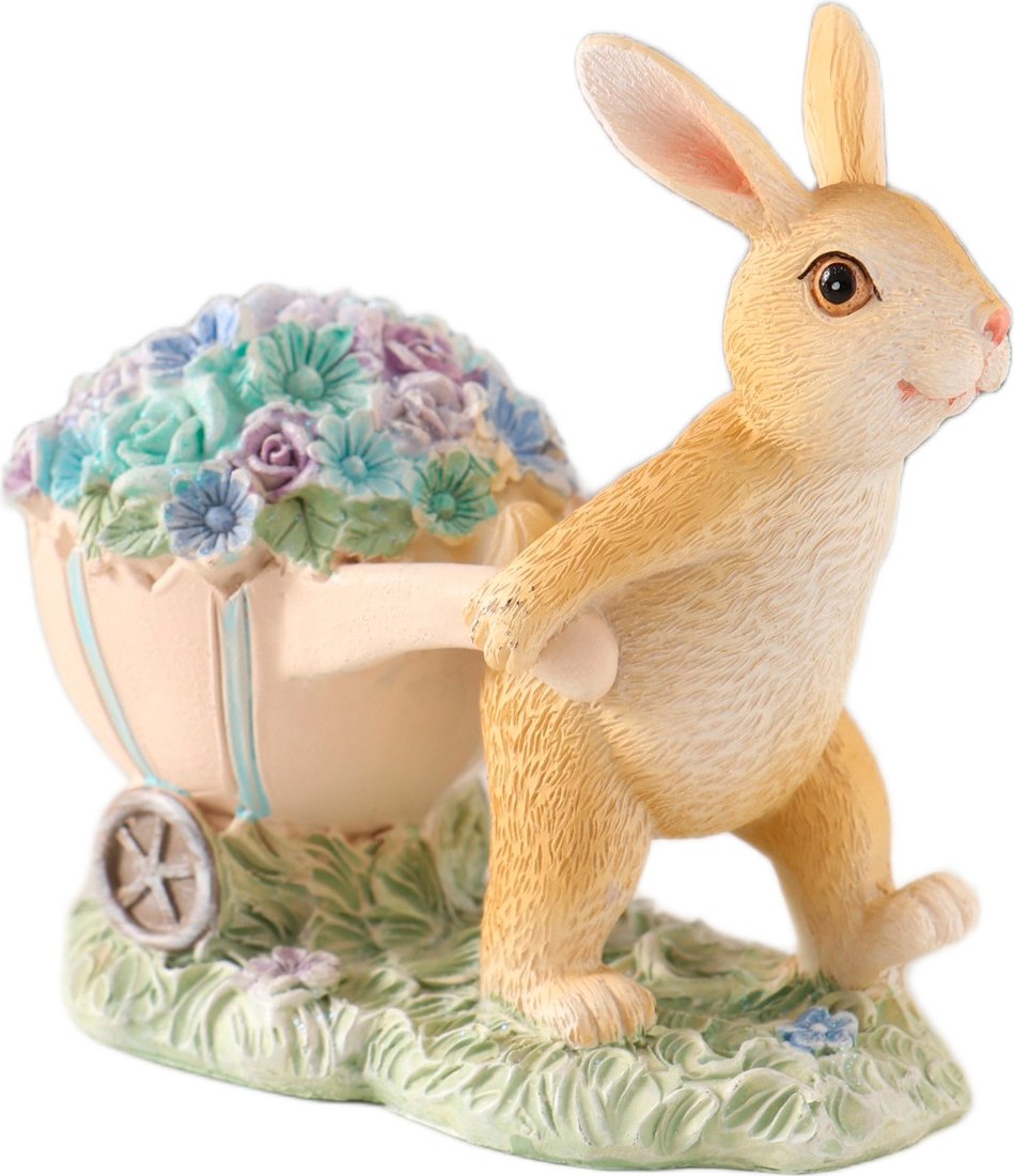 

Статуэтка Sima-Land Зайчик с тележкой роз и незабудок 10583279