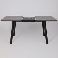 Кухонный стол Мамадома Borg-120 раздвижной 120-160х80 (дымчатая керамика/черный)