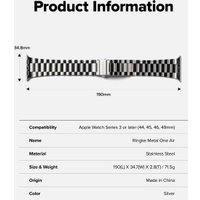 Ремешок Ringke Metal One Air для Apple Watch 44 / 45 / 46 / 49 mm Silver