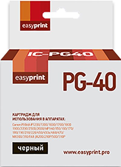 

Картридж easyprint IC PG40 (аналог Canon PG-40 Black)