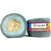 Пряжа для вязания Yarnart Flowers 268 250 г 1000 м (серый; голубой; молочный)