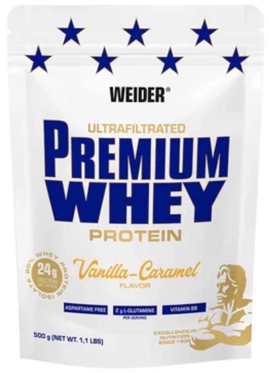 Протеин сывороточный (изолят) Weider Premium Whey (ваниль/карамель, 500 г)