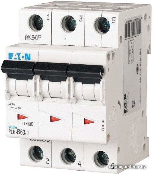 Выключатель автоматический Eaton PL6 3P 63А C 6кА 3M 286607