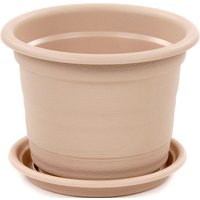Кашпо Полесье Ксения №5 с поддонником 07411 (2 л, молочно-кофейный)