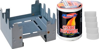 Туристическая горелка Дружба Складная для сухого спирта ДП-161 (большая, с сухим горючим Runis)