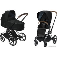 Универсальная коляска Cybex Priam (2 в 1, deep black, шасси chrome/brown)