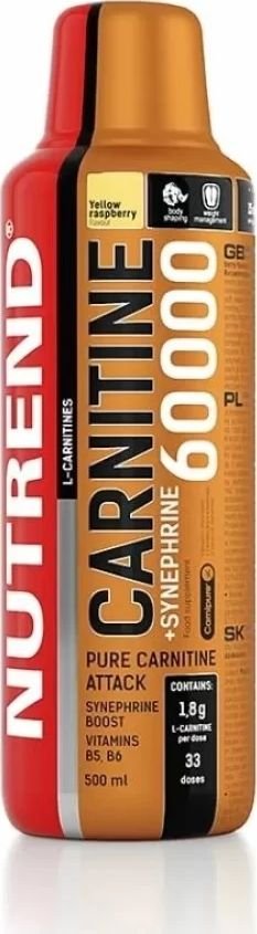 

L-карнитин Nutrend L-Carnitine 60 000 + synephrine (500 мл, желтая малина)
