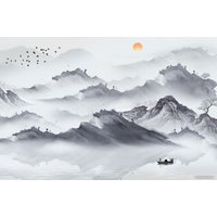 Фотообои ФабрикаФресок Акварельная Япония и горы 174265 (400x265)