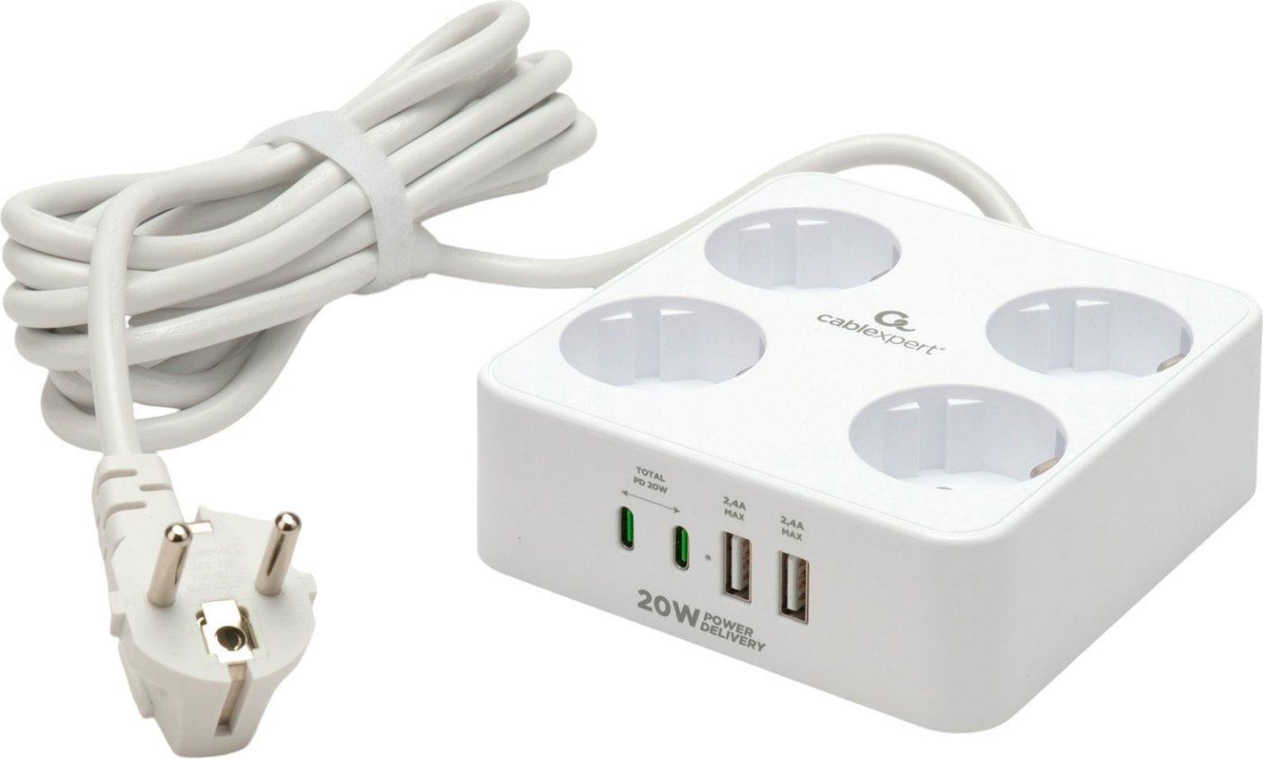 

Сетевой фильтр Cablexpert PLT-4-C2U2-W-3