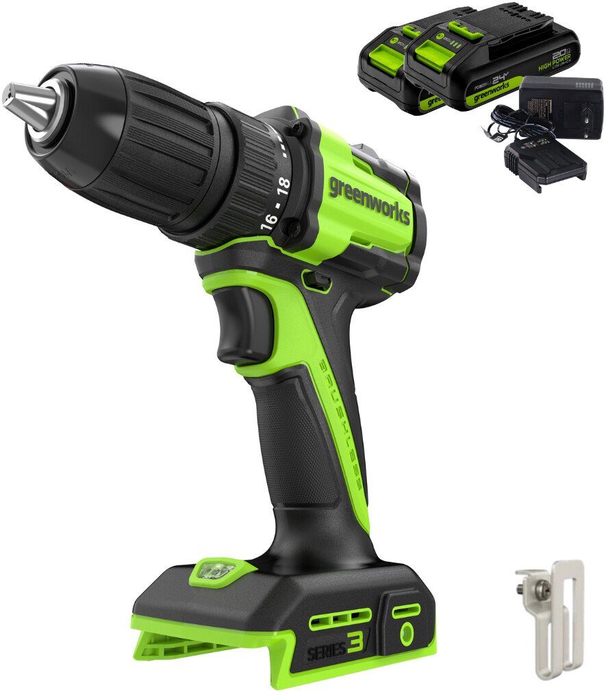 

Дрель-шуруповерт Greenworks DD345 3708307CUC (с 2-мя АКБ)
