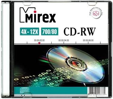 

CD-RW диск Mirex 700Mb 12х UL121002A8S (1 шт.)