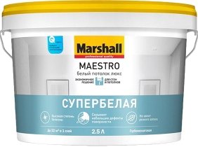 

Краска Marshall Maestro Белый Потолок Люкс (2.5 л)