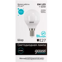 Светодиодная лампочка Gauss Elementary E14 6Вт 4100К [53126]