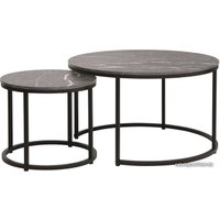 Журнальный столик Signal DION (2 шт., черный мрамор/черный)