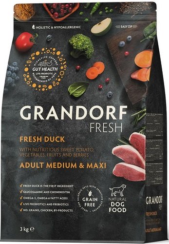 

Сухой корм для собак Grandorf Fresh Adult Medium & Maxi (с уткой и бататом) 3 кг