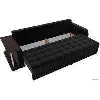 Диван Лига диванов Атлантида 102224 (микровельвет, черный)