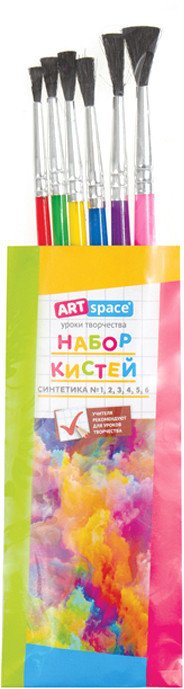 

Набор кистей ArtSpace синтетика круглые № 1, 2, 3, 4, 5, 6 SB6_19284 (6 шт)