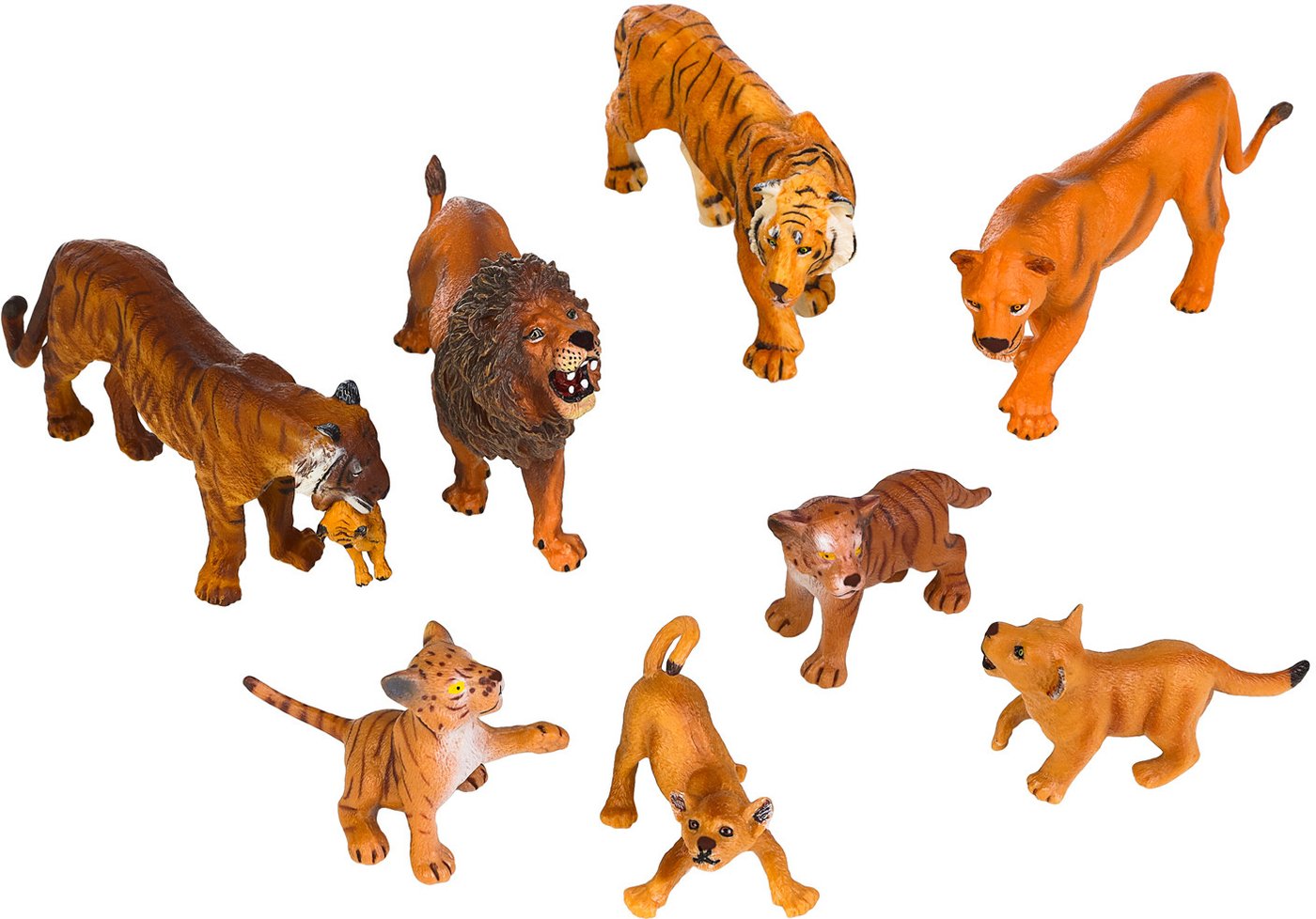 Набор фигурок Masai Mara Мир диких животных. Семья тигров и семья львов MM211-256