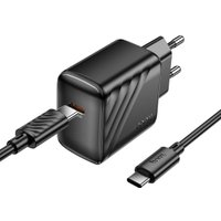 Сетевое зарядное Hoco CS24A USB Type-C (черный)
