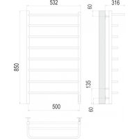 Полотенцесушитель TERMINUS Полка П8 500x850 (хром)