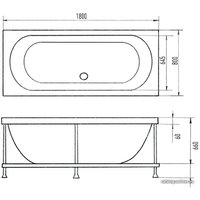 Ванна Eurolux Orio 180x80