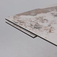 Кухонный стол Lepremo AV 2122 МДФ+керамика раздвижной 1400-2000x850 (белый глянцевый Pandora/черный)
