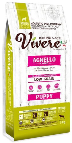 Сухой корм для собак Vivere Medium Puppy Lamb 3 кг