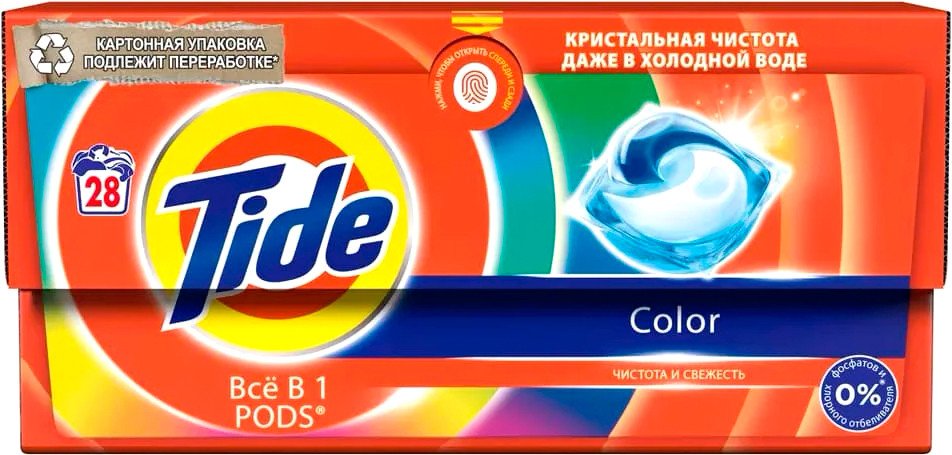 

Капсулы для стирки Tide Все в 1 Pods Color (28х16.8 г)
