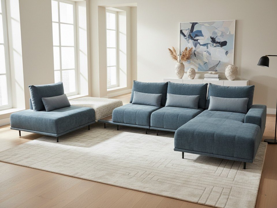 

Модульный диван Треви Пуф (синий)