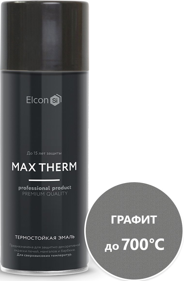 

Эмаль Elcon Термостойкая до 700C 0.52 л (аэрозоль, графит)