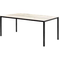 Кухонный стол Millwood Сеул 180x80x75 (дуб белый Craft/металл черный)