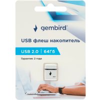 USB Flash Gembird GFL-2.0-64mini 64Gb (белый)