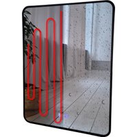 Зеркало с подсветкой  eMZe Smartphone 50х70 LED.UV.SMART.50.70.CHE.AF.4K (черный с УФ-окантовкой, подсветкой и антизапотеванием)