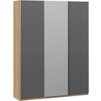 Шкаф-купе Трия Оскар Хилтон Т2 1800 271101 (ручка серебро/дуб крафт золотой/графит матовый)