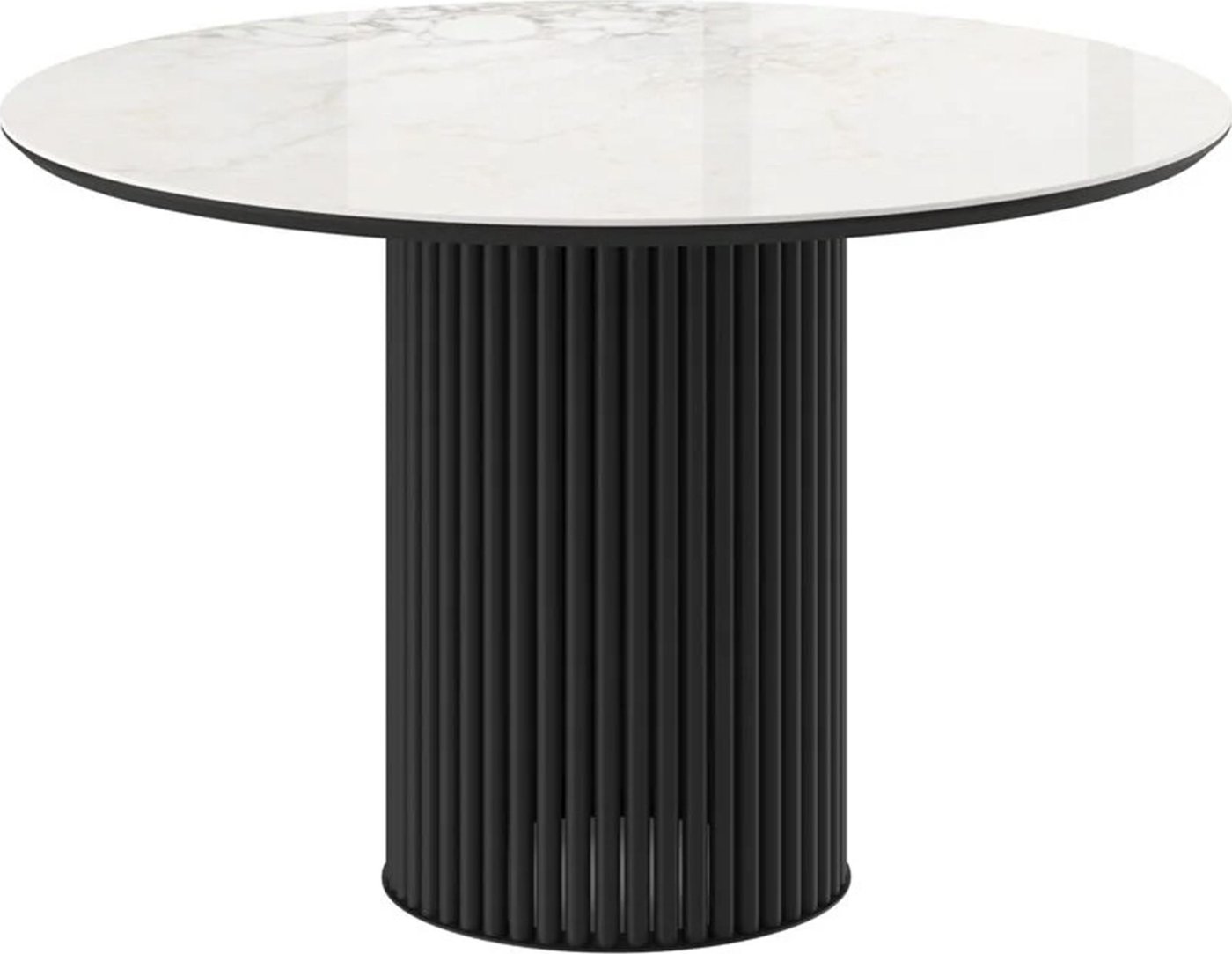 

Кухонный стол Мамадома Askar round-116 d116 (brecha gloss premium cer/черный)