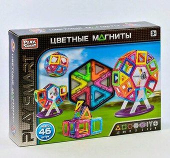 Магнитный конструктор Play Smart Цветные магниты 2430