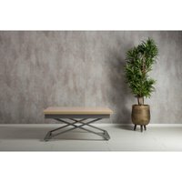 Стол-трансформер Levmar Apollo D31/S59 (выбеленный дуб/серебро опоры)